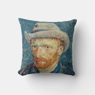 Cojín Decorativo Van Gogh - Autorretrato con un sombrero gris de fi