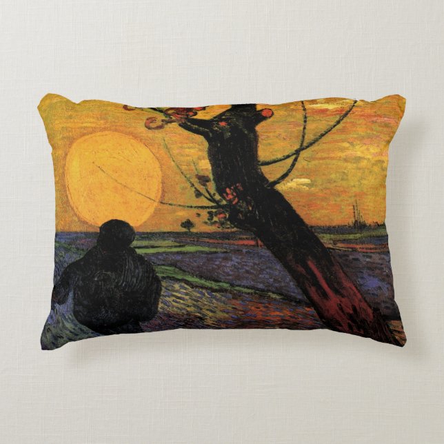 Cojín Decorativo Van Gogh; El sembrador, agricultor campesino vinta (Anverso)