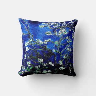 Cojín Decorativo Van Gogh Flores de Almendro azul verde
