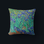 Cojín Decorativo Van Gogh Irises. Impresionismo floral vintage azul<br><div class="desc">Van Gogh "Irises" lanza almohada. El arte del impresionismo floral azul.</div>