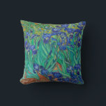 Cojín Decorativo Van Gogh Irises. Impresionismo floral vintage azul<br><div class="desc">Van Gogh "Irises" lanza almohada. El arte del impresionismo floral azul.</div>