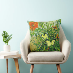 Cojín Decorativo Van Gogh - Mariposas y cachorros