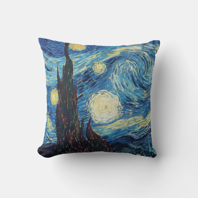 Cojín Decorativo Van Gogh Starry Night Classic Impresionsionist Art (Anverso)