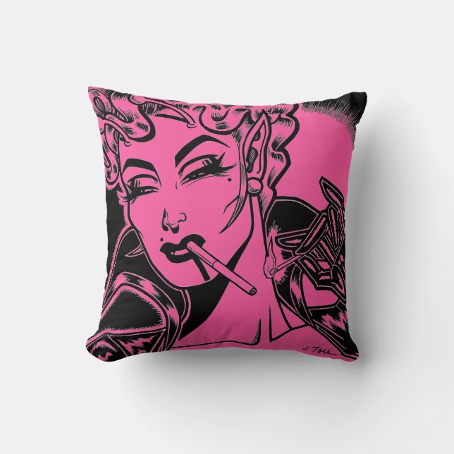 Cojín decorativo Vana DeVinyl™/mal Chica (Anverso)