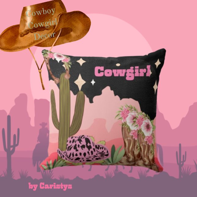 Cojín Decorativo Vaquera, Cactus, Boots, Gorra (Subido por el creador)