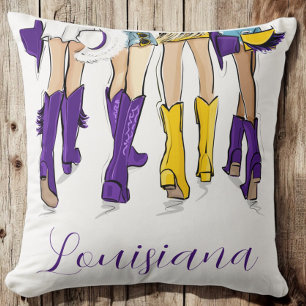 Cojín Decorativo Vaquera de Louisiana Morado Amarillo