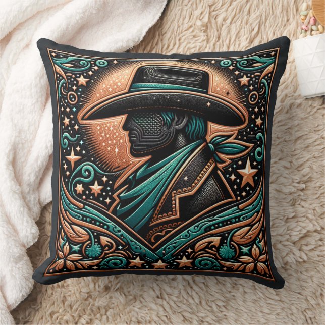 Cojín Decorativo Vaquero de impresión de cuero con herramientas de  (Manta)