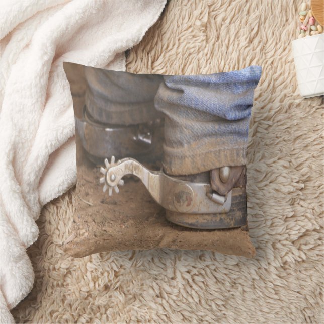 Cojín Decorativo Vaquero Occidental Dusty Boots Y Spurs (Manta)