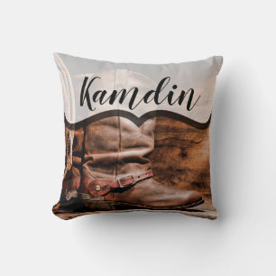 Cojín Decorativo Vaquero Pillow Personalizado Boots Barn Wood Rusti