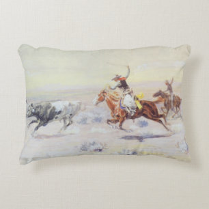 Cojín Decorativo Vaqueros del Triángulo de la Barra por CM Russell