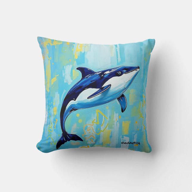 Cojín Decorativo Vaquita Wall Art – Endangered Marine Porpoise (Anverso)