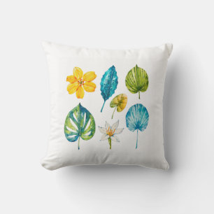 Cojín Decorativo Varias hojas de flores tropicales