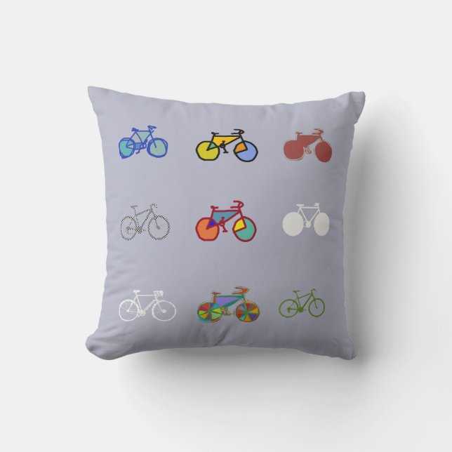 Cojín Decorativo variedad de bicicletas (Anverso)