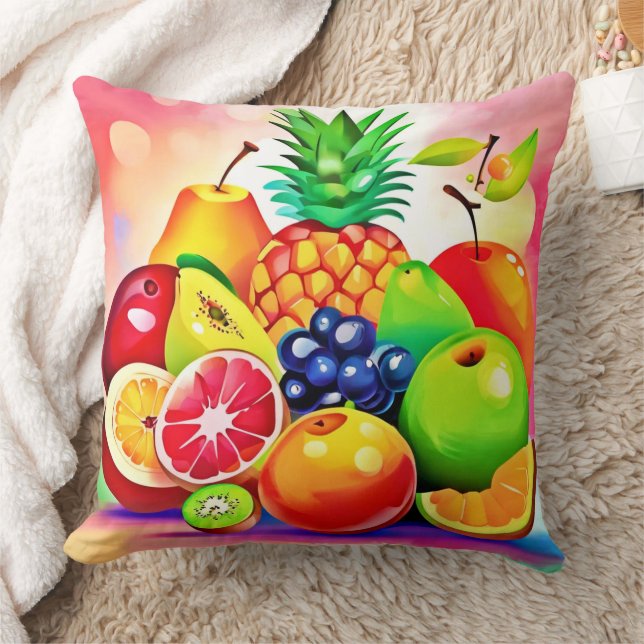 Cojín Decorativo Variedad de frutas tropicales (Manta)