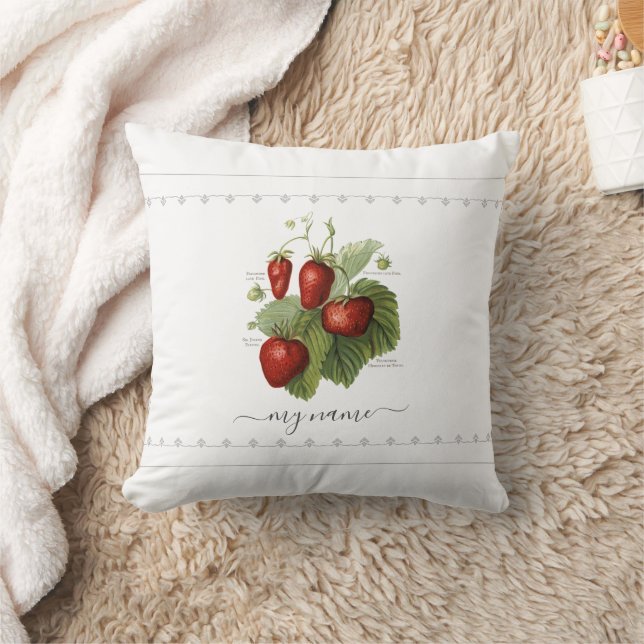Cojín Decorativo Variedades de fresa de época cúrcuma Añadir su nom (Manta)