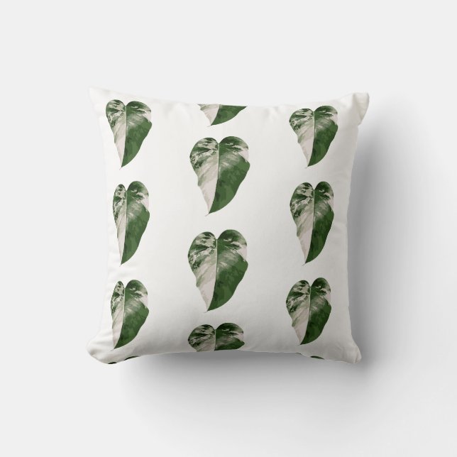 Cojín Decorativo Variegated Monstera Heart Leaf Botanical (Anverso)