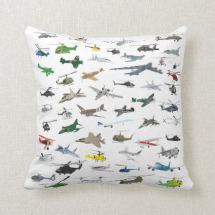 Cojín Decorativo Varios aviones coloridos y helicópteros