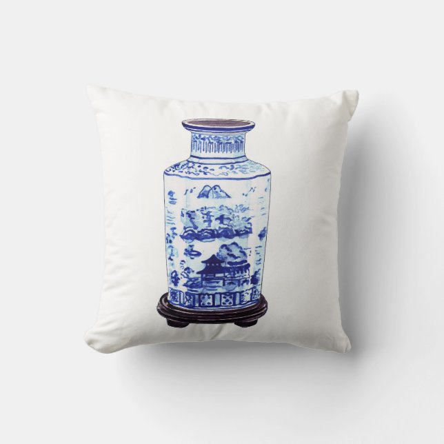 COJÍN DECORATIVO VASE CHINA EN BLANCO (Anverso)