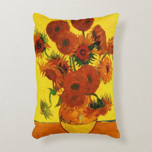 Cojín Decorativo Vase de la vida con 15 girasoles Vincent van Gogh