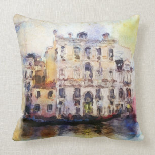 Cojín Decorativo Ve od Venecia hecha en acuarela artística