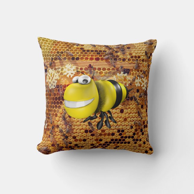 Cojín Decorativo ¡Vea a mi abeja! (Anverso)