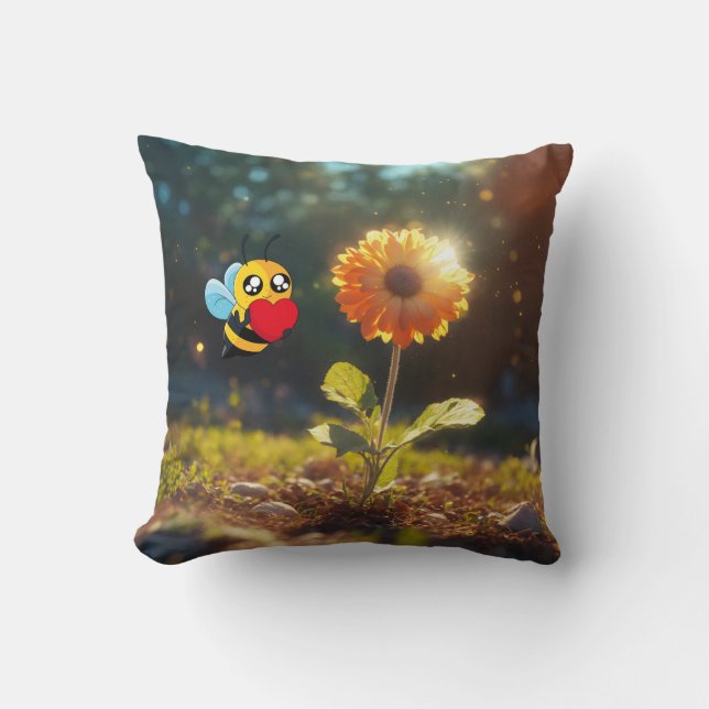 Cojín Decorativo ¡Vea mi abeja! (Anverso)