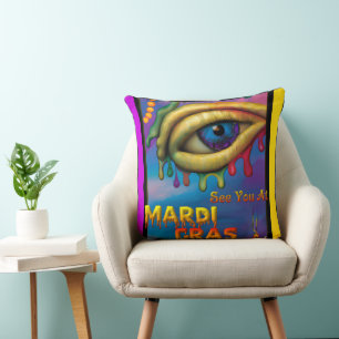 Cojín Decorativo Vea Usted En Los Ojos De Mardi Gras