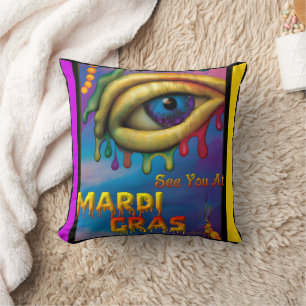 Cojín Decorativo Vea Usted En Los Ojos De Mardi Gras