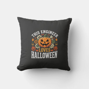 Cojín Decorativo Vector de calabaza de ingeniero de Halloween
