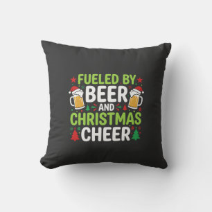 Cojín Decorativo Vector de cerveza alegría navideña de vacaciones b