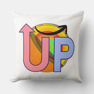 Cojín Decorativo Vector de letra creativa UP Flecha de crecimiento