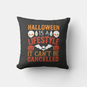 Cojín Decorativo Vector de tipografía de murciélago de calabaza de 