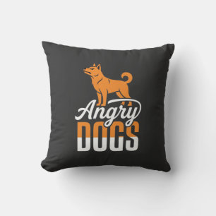Cojín Decorativo Vector Mascota Perros Enojados