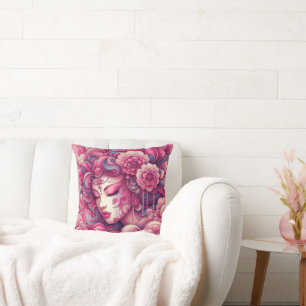 Cojín Decorativo Vector oriental abstracto Geisha ondas fractales r