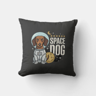 Cojín Decorativo Vector perro espacial astronauta Dachshund