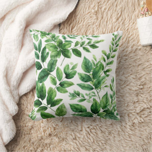 Cojín Decorativo Vegetación acuarela Hojas Botánicas