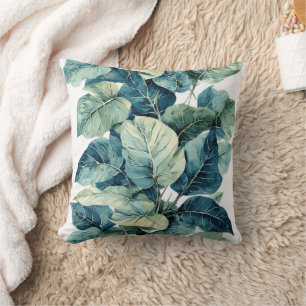 Cojín Decorativo Vegetación acuarela Hojas Botánicas