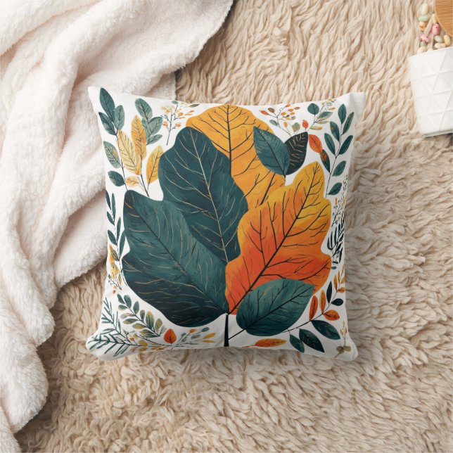 Cojín Decorativo Vegetación acuarela Hojas Botánicas (Manta)