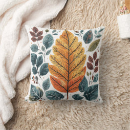 Cojín Decorativo Vegetación acuarela Hojas Botánicas