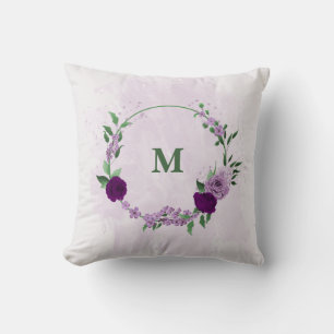 Cojín Decorativo vegetación de flores púrpura