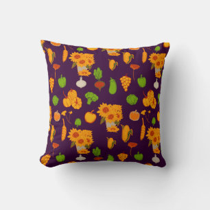 Cojín Decorativo Vegetación Y Frutos De Cosecha Saludables De Otoño