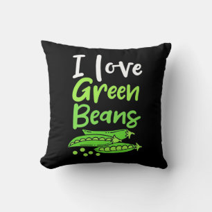 Cojín Decorativo Vegetariano me encantan los frijoles verdes
