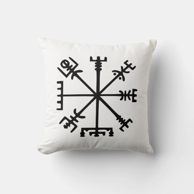 Cojín Decorativo Vegvísir (brújula vikina) (Anverso)