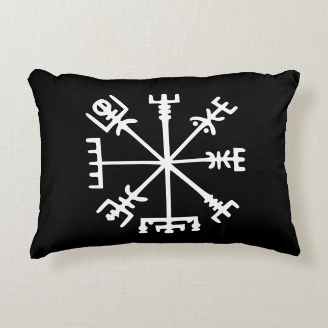 Cojín Decorativo Vegvísir (compás de Viking) (Anverso)