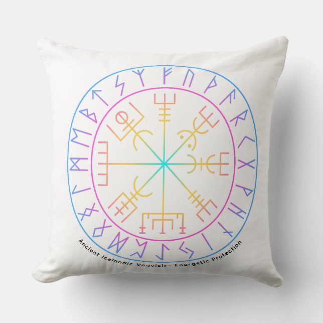Cojín Decorativo Vegvisir Viking Compass Symbol Design  (Anverso)