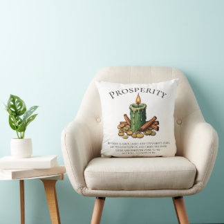 Cojín Decorativo Vela de Canto de Prosperidad y Hechizo de Dinero c