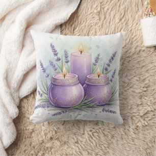 Cojín Decorativo Vela de lavanda - Decoración para sala de spa