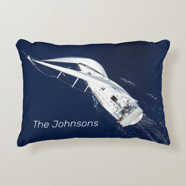 Cojín Decorativo Vela libre vista de pájaro (Anverso)