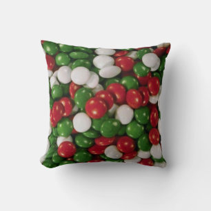 Cojín Decorativo Vela verde rojo y Navidades blancos