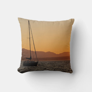 Cojín Decorativo Velero al atardecer en el Puget Sound